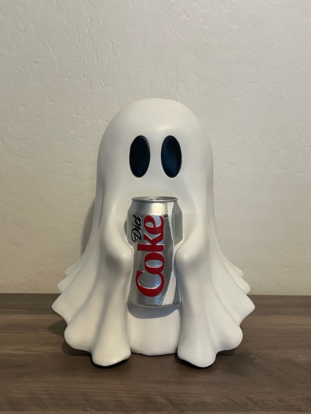 NEW Coca Cola White Ghost Holding Silver Diet Coke Can Halloween Decor 12”
